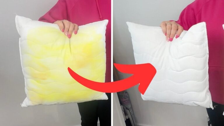 Dieser einfache Trick lässt gelbe Kissenflecken verschwinden – ganz ohne Waschmaschine…