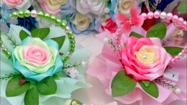 Dieser einfache Trick verwandelt bunte Bänder in zauberhafte Rosen für dein Zuhause…