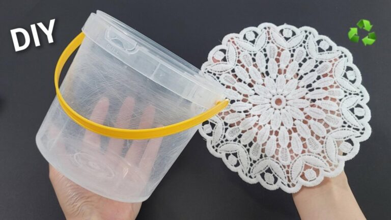 Ein verblüffender Dekotrick, wie du aus einem Plastikkorb einen Designer-Vasenlook
