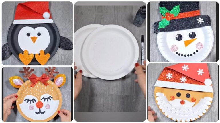 Ein einfaches DIY, das Kinder begeistern wird: Festliche Weihnachtsdeko aus Papptellern…