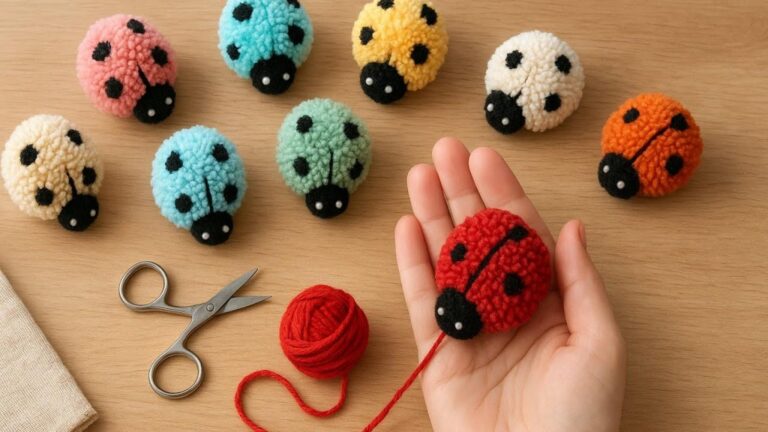 Mit etwas Wolle ein wunderschöner Marienkäfer – dein neuer DIY-Liebling…