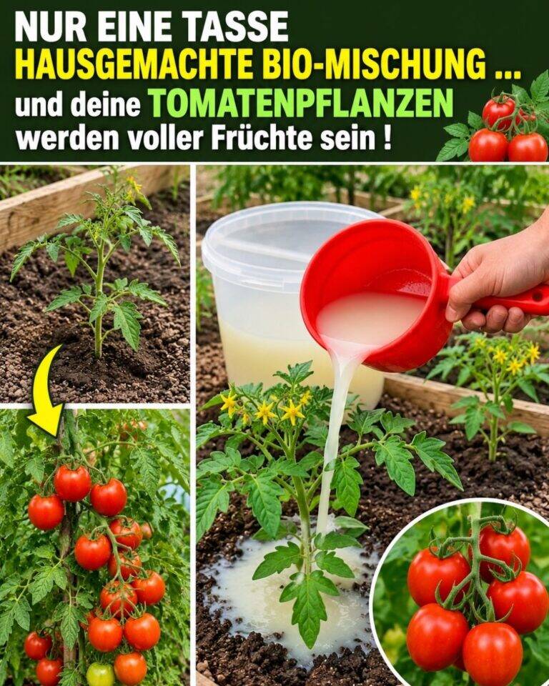 🍅Nur eine Tasse hausgemachte Bio-Mischung… und deine Tomatenpflanzen werden voller Früchte sein
