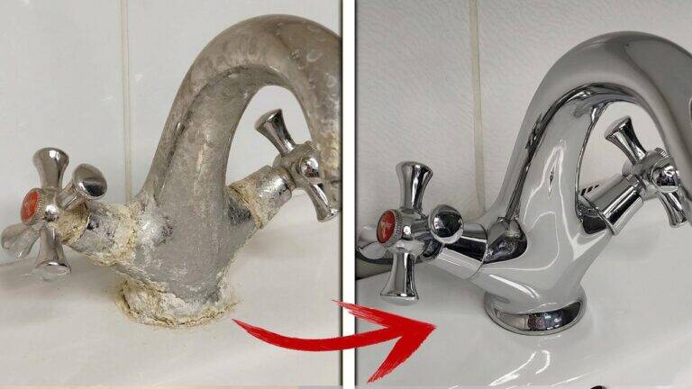 Der Schmutz verschwand vor deinen Augen! So reinigst du einen Wasserhahn, bis er glänzt